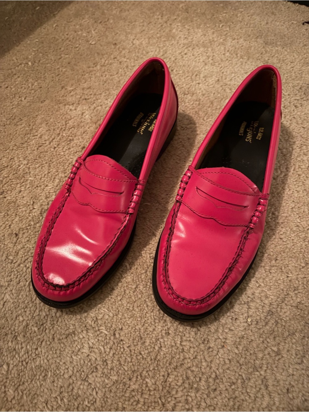 Weejuns GH Bass Women's Pink Leather Penny Loafers